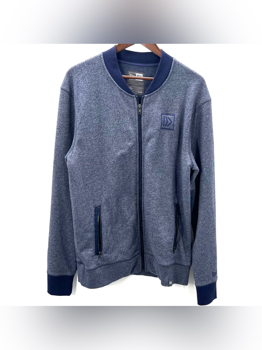 357 New Era Men's Large Navy Heather Bomber Jacket